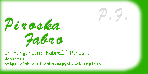 piroska fabro business card